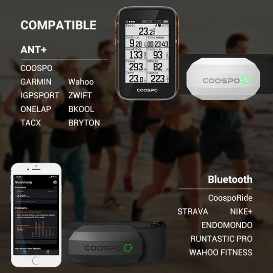 COOSPO H808S Heart Rate Sensor with Dual Mode ANT+ & Bluetooth Chest Strap