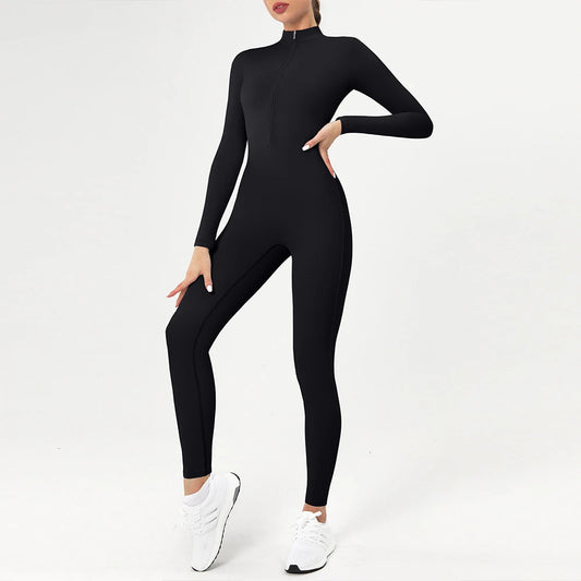 One-Piece Zipper Workout Jumpsuit