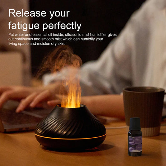 KINSCOTER Volcanic Aroma Diffuser with Flame Light