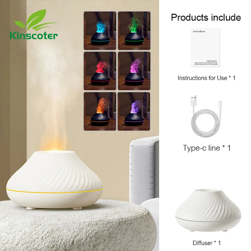 KINSCOTER Volcanic Aroma Diffuser with Flame Light