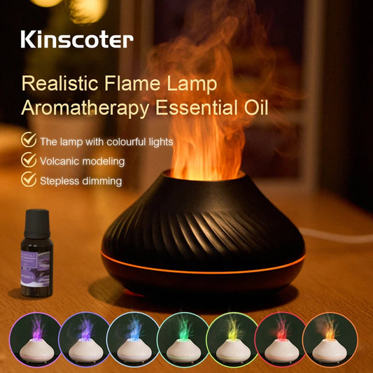 KINSCOTER Volcanic Aroma Diffuser with Flame Light