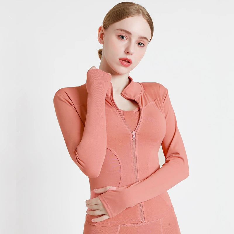 Zip-Up Sports Jacket for Yoga & Running