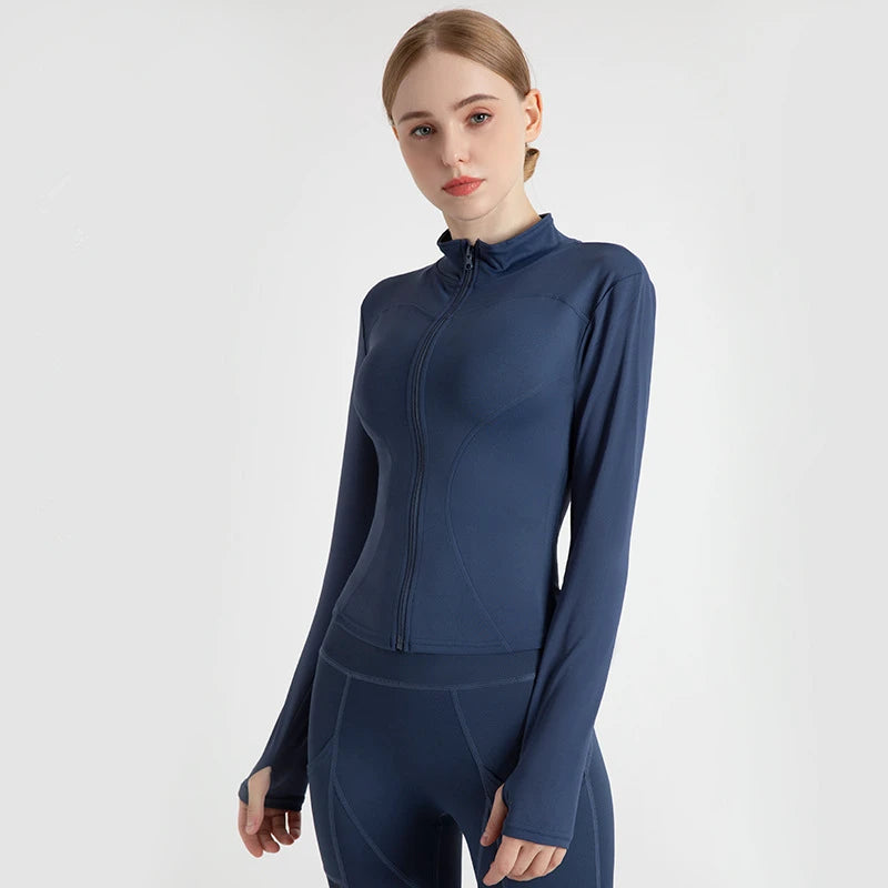 Zip-Up Sports Jacket for Yoga & Running
