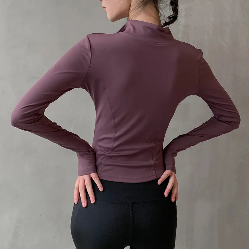 Zip-Up Sports Jacket for Yoga & Running