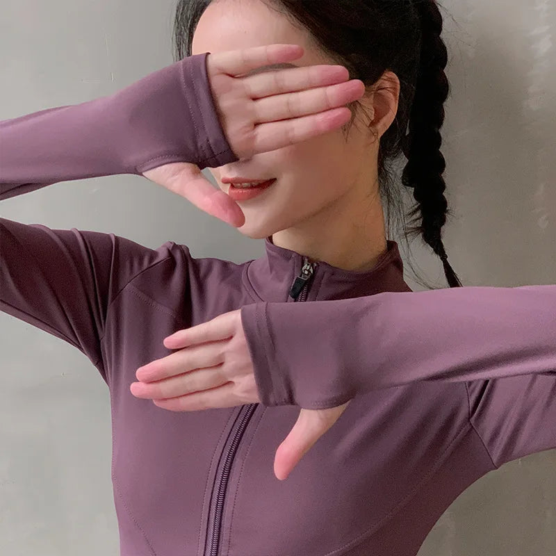 Zip-Up Sports Jacket for Yoga & Running