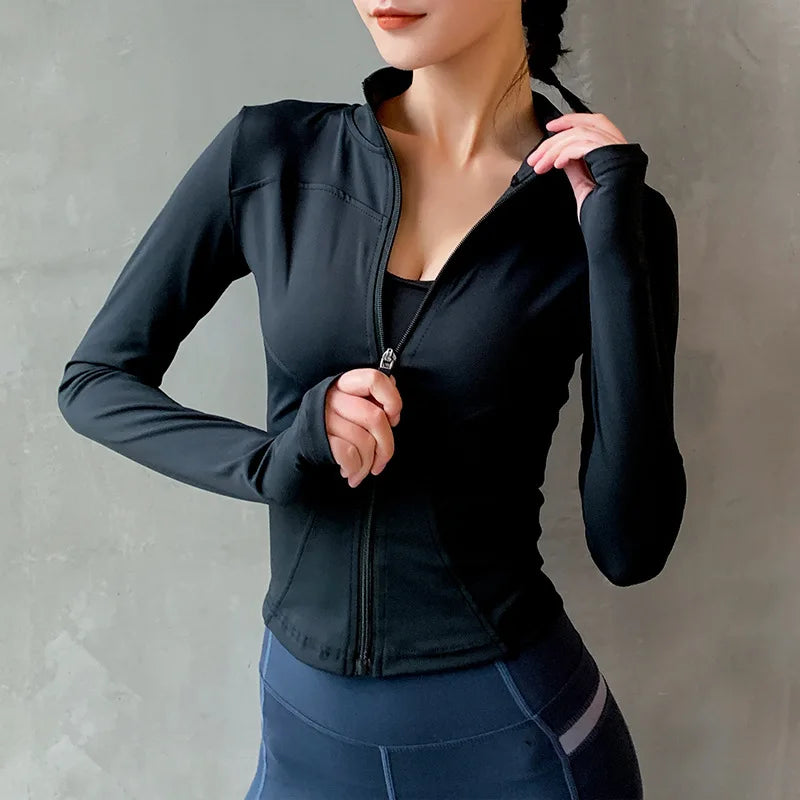 Zip-Up Long Sleeve Sports Jacket