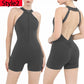 Scrunch Gym Jumpsuit with Zipper