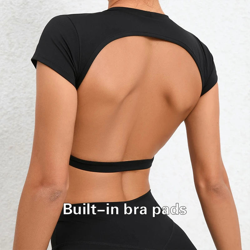 Hearuisavy Backless Breathable Sports Crop Top