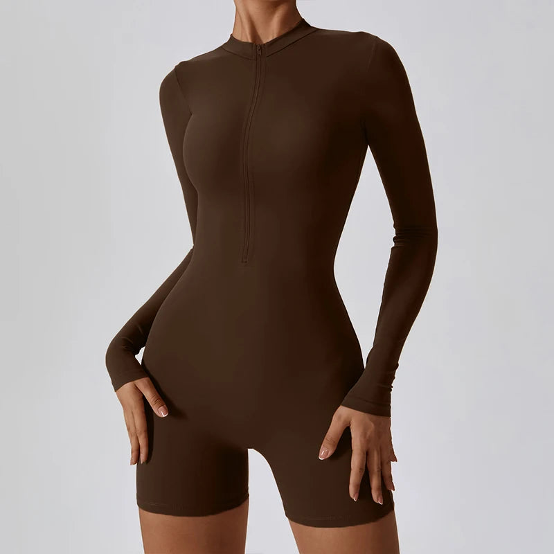 One-Piece Zipper Workout Jumpsuit