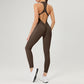 Scrunch Gym Jumpsuit with Zipper