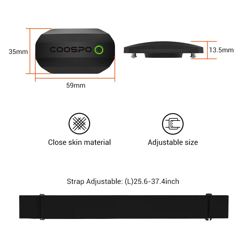 COOSPO H808S Heart Rate Sensor with Dual Mode ANT+ & Bluetooth Chest Strap