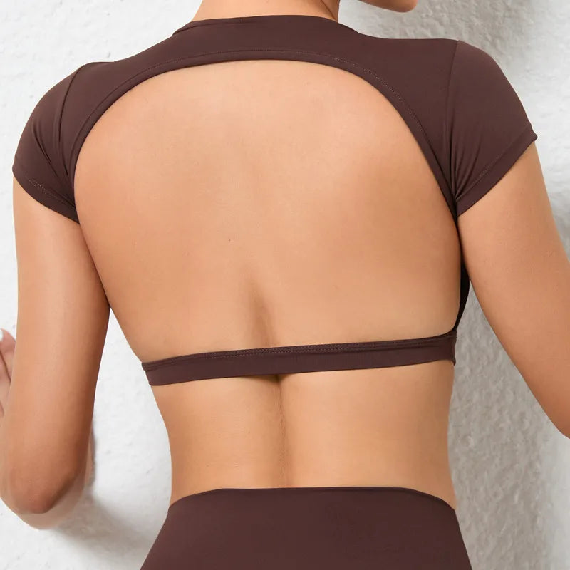 Hearuisavy Backless Breathable Sports Crop Top