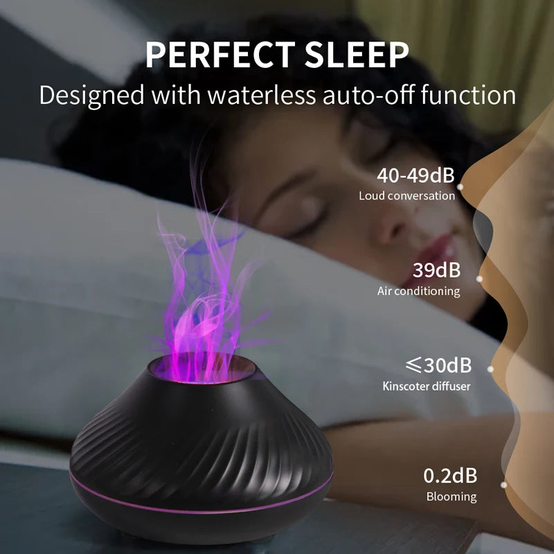 KINSCOTER Volcanic Aroma Diffuser with Flame Light