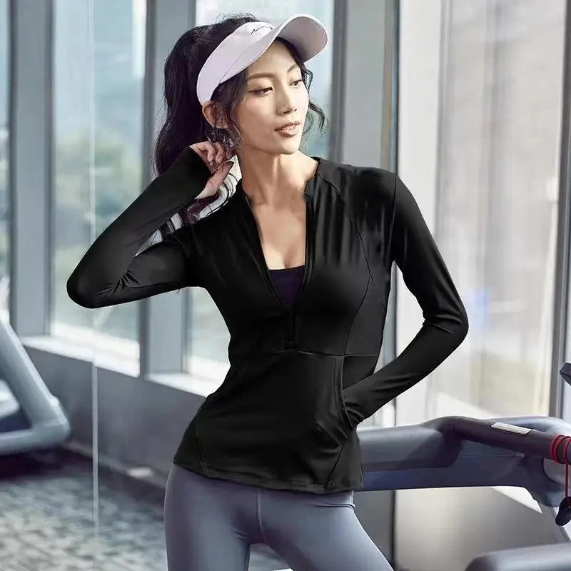 Zip-Up Sports Jacket for Yoga & Running