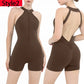 Scrunch Gym Jumpsuit with Zipper