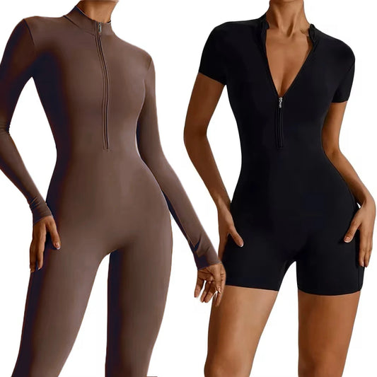 One-Piece Zipper Workout Jumpsuit