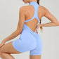 Scrunch Gym Jumpsuit with Zipper