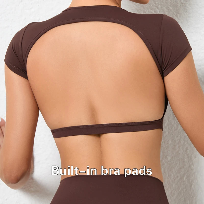 Hearuisavy Backless Breathable Sports Crop Top
