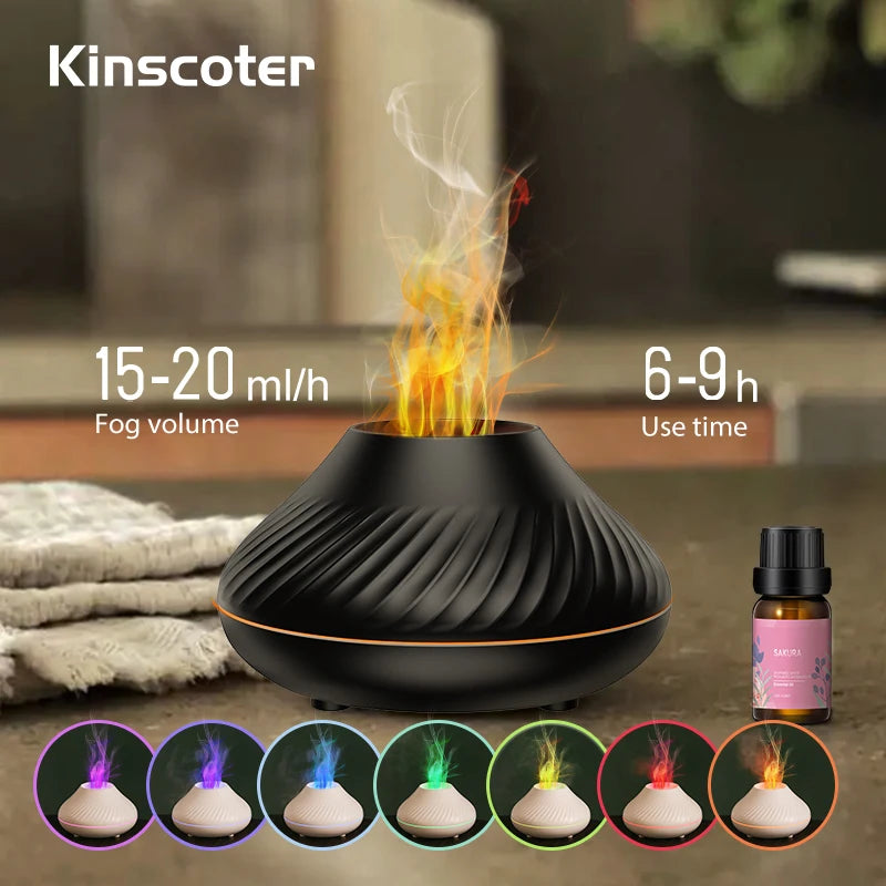 KINSCOTER Volcanic Aroma Diffuser with Flame Light
