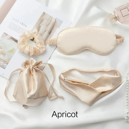 4-Piece Silk Eye Mask & Headband Set