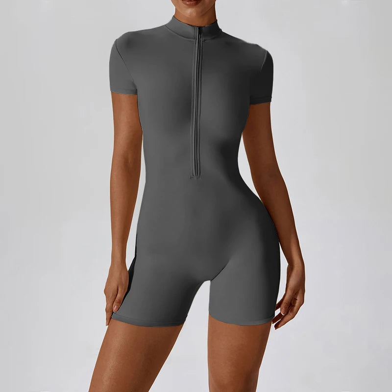 One-Piece Zipper Workout Jumpsuit