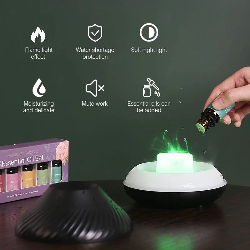 KINSCOTER Volcanic Aroma Diffuser with Flame Light