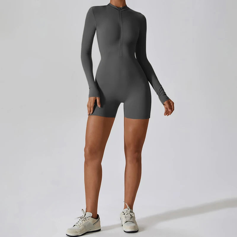 One-Piece Zipper Workout Jumpsuit
