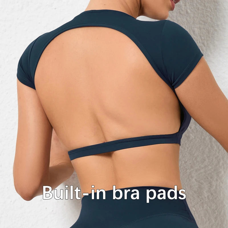 Hearuisavy Backless Breathable Sports Crop Top