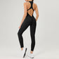 Scrunch Gym Jumpsuit with Zipper