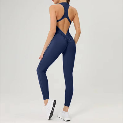 Scrunch Gym Jumpsuit with Zipper