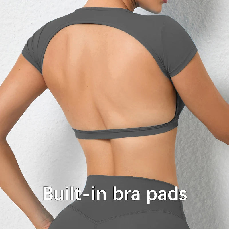 Hearuisavy Backless Breathable Sports Crop Top