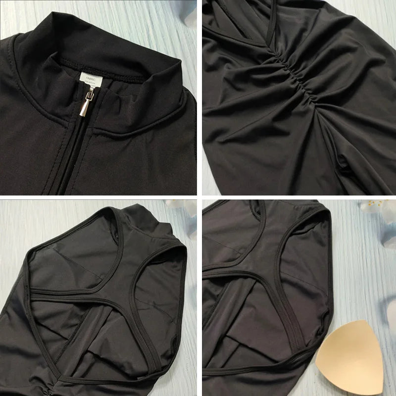 Scrunch Gym Jumpsuit with Zipper