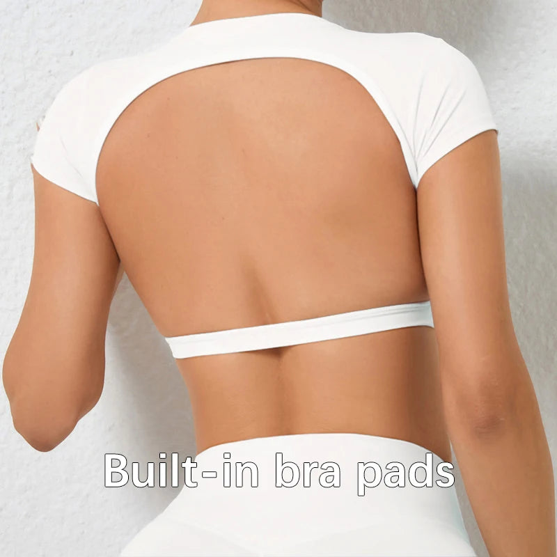 Hearuisavy Backless Breathable Sports Crop Top