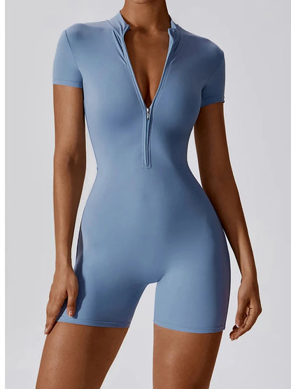 One-Piece Zipper Workout Jumpsuit